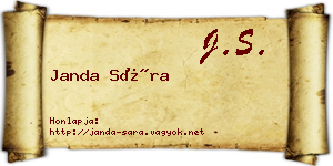 Janda Sára névjegykártya