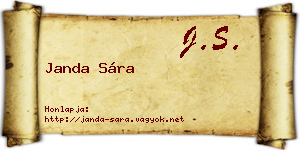 Janda Sára névjegykártya